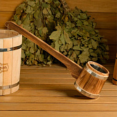  Черпак из липы "Добрыня", 0.5л, 54 см, нержавеющая вставка, с длинной ручкой, Термо 4846547 