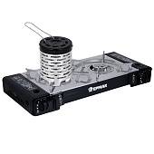  Плитка газовая ЕРМАК двухкомфорочная портативная с переходником, в кейсе, 64х27х9см 116-001 