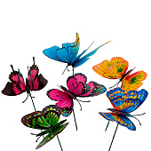  Штекер садовый Бабочка 8х8см h=25см, микс 2024-3254 