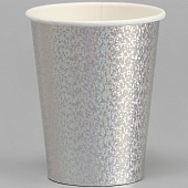 Стаканы бумажные Голография, 6 шт, серебро, 9686227 Стаканы бумажные Голография, 6 шт, серебро, 9686227