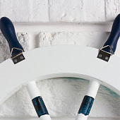  Вешалка настенная «Штурвал», крючки декоративные, 3 крючка, бело-синяя 1367025 