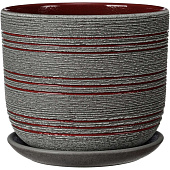  Горшок Лофт №1. 0,8л, серо-красный бук 