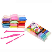  Пластилин супер лёгкий застывающий 24 цвета MAZARI, 13 гр, стеки 3 шт, M-4194-24 