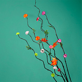  Интерьерный декор из бамбука, цветы пластик 200 см белый   7779960 