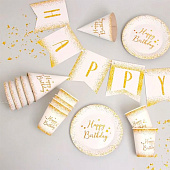 Набор бумажной посуды Happy Birthday, 6 тарелок, 1 гирлянда, 6 стаканов, 6 колп., 4484808 Набор бумажной посуды Happy Birthday, 6 тарелок, 1 гирлянда, 6 стаканов, 6 колп., 4484808