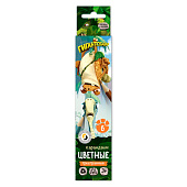  Карандаши цветные 6 шт. ВКФ Гигантозавр, трехгранные, заточенные, GGZ-CP-6006 