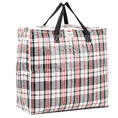  Сумка хозяйственная на молнии, 38 л, цвет белый/чёрный 