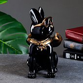  Подставка конфетница Бульдог в плаще, 23х20х13 см, черная, 7749657 