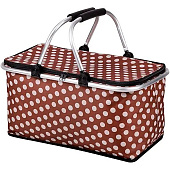 107063 Термосумка складная с алюминиевым каркасом CB-7046-3, с принтом горошек 107063 Термосумка складная с алюминиевым каркасом CB-7046-3, с принтом горошек