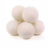  Набор шерстяных шариков для стирки и сушки белья,6шт, 6 см, белые,  7730141 