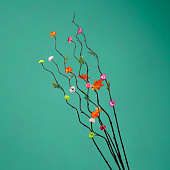  Интерьерный декор из бамбука, цветы пластик 200 см красный   7779955 