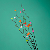  Интерьерный декор из бамбука, цветы пластик 200 см оранжево-желтый   7779956 