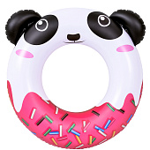  Надувной круг Пончик d55см с изображением животного, для детей 4-8 лет, 37595 