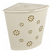 Корзина для белья 45,0л Плетенка угловая слон.кость М2029 