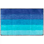  Коврик для ванной 50х80 полоска синий микрофибра 