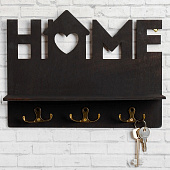  Ключница настенная Home, чёрная, 5059647 