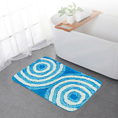  Ковер Круги микрофибра 45х75см голубой /103349 Delphinium 