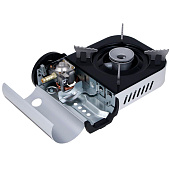  Плитка газовая ЕРМАК с цанговым захватом, переходник, кейс, алюминий, 25х20х7,7см 116-060 