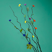  Интерьерный декор из бамбука, цветы пластик 200 см жёлтый   7779954 