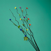  Интерьерный декор из бамбука, цветы пластик 200 см жёлтый   7779954 