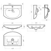  Раковина Лагуна 65 (для тумбы Варшава) 