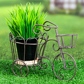  Кашпо-велосипед 20х10х13см . темный 7963890 