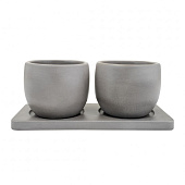  Набор горшков "Дуэт", 0,3л., серый Kras46 