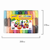  Пластилин супер лёгкий застывающий 36 цветов, 360г, Юнландия 105907 