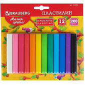  Пластилин 12 цв. классический BRAUBERG, 200г, 103350 