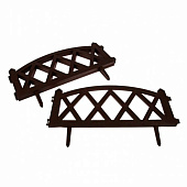  Ограждение декоративное Greengo MODERN, 35х232 см, 4 секции, пластик, коричневый, 3338451 