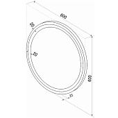  Зеркало с LED подсветкой Стиль 600 х 600 