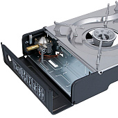  Плитка газовая ЕРМАК двухкомфорочная портативная с переходником, в кейсе, 64х27х9см 116-001 