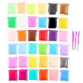  Пластилин супер лёгкий, прыгающий 36 цветов, 360 гр, 3 инструмента, 9670752 