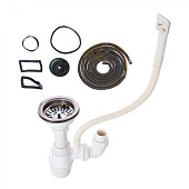  Мойка врезная D49см 0,8мм круглая с сифоном Melana 