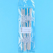  Трубочки для коктейлей одноразовые «Снежинки», уголки, в наборе 6 штук, серебро 