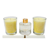 Набор ароматический Floox Sandalwood & jasmine аромат "Древесный", 50 мл диффузор и 2 ароматические свечи 