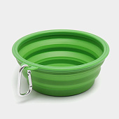  Миска складная силиконовая с карабином Мой Бро, цвет зеленый, 485-008 