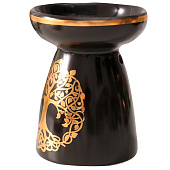  Аромалампа для эфирных масел «Древо жизни», керамика, чёрная с золотом, 9.3?9.3?11.8 см 10323622 