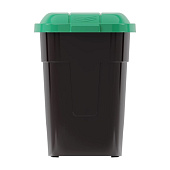  Бак для мусора 65л на колёсах, черно-зеленый М4663 
