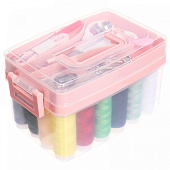  Швейный набор для рукоделия в боксе "Favorite Hous ", пудровый, 29 предметов, 8х13 см, 333-804 