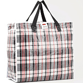  Сумка хозяйственная на молнии, 29 л, цвет чёрный/белый 