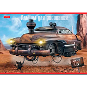  Альбом для рисования А4 16л скрепка Дизельпанк серия, 16А4В 