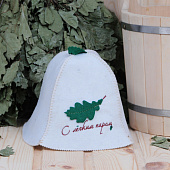  Шапка "С лёгким паром. Листик", полушерсть 