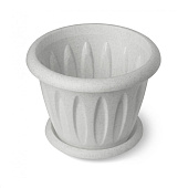 Горшок для растений "Фелиция" мрамор 3,6л Д225 с поддонником С104М Горшок для растений "Фелиция" мрамор 3,6л Д225 с поддонником С104М