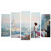  Картина модульная на подрамнике "Летний Париж" 125х80 см (1-25х80; 2-25х70; 2-25х63) 7139232 