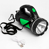  Фонарь светодиодный аккумуляторный ручной 5 Вт, 140 лм, 1800 мАч, USB 