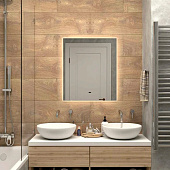  Зеркало с LED подсветкой Trezhe Led 600х700 с бесконтактным сенсором теплая подсветка Континент 