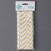  Трубочки для коктейля "Золотые звезды" набор 25 шт.   9686276 