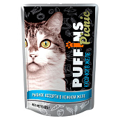  Влажный корм Паффинс picnic для кошек 85гр желе Рыбное ассорти 