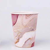 Стакан бумажный "Розовый мрамор", набор 6 шт, 250 мл 7664933 Стакан бумажный "Розовый мрамор", набор 6 шт, 250 мл 7664933